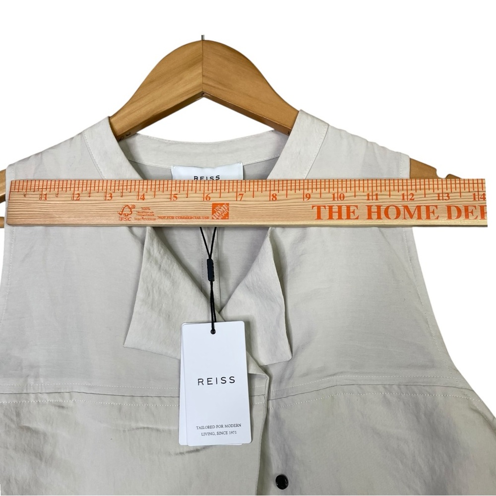 Reiss Women Skylar Belted Utility Jumpsuit  Stone Sleeveless Drawstring Sz 6 NEW - Picture 14 of 16